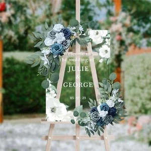 2 Pieces Wedding Arch Flowers Artificial Flower Swag Door Floral Garland - Picture 1 of 6