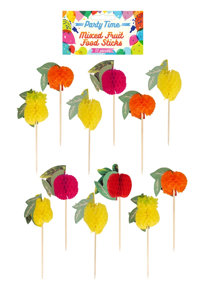 24 Fruit Honeycomb Food Sticks - Cocktail Pick Decoration Summer Hawaiian BBQ