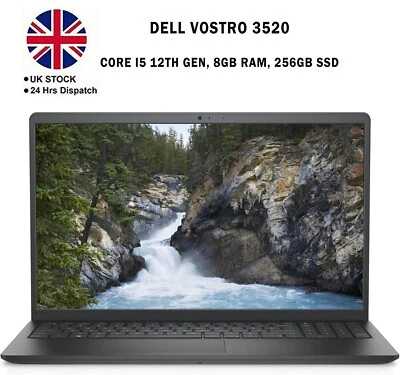DELL Vostro 3520 Laptop 15.6" Intel i5-1235U 12th Gen, 8GB RAM 256GB SSD W11 New - Image 1 of 4