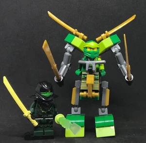LEGO LLOYD NINJA + ROBOT + MORRO GREEN EVIL BOSS NINJAGO & WEAPONS - Imagen 1 de 9