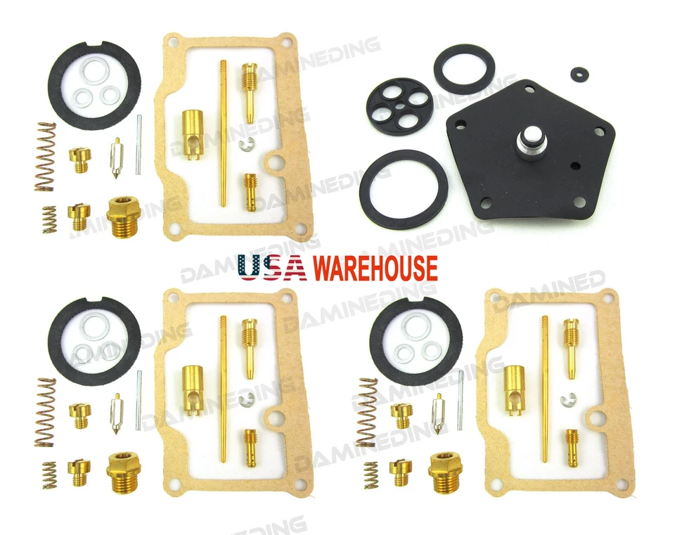 3 X Kit de reconstrucción de carburador H1 73-75 KH500 76 H2 72-75 más 1 combustible reparación de gallo EE. UU. Foto 1 de 4