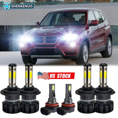 Para BMW X3 2004-2014 LED 6000K - 6X Bombillas Faro Alto Bajo + Faro Antiniebla NB Foto 1 de 4