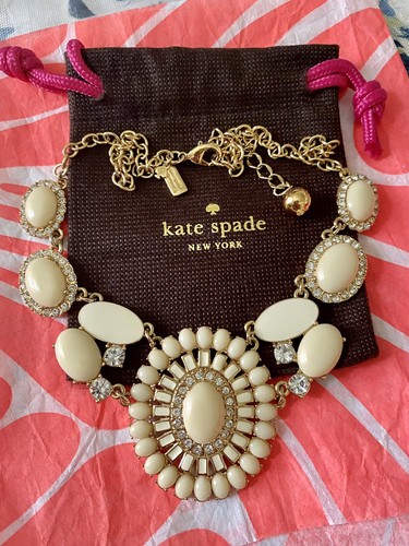 Collana Kate Spade placcata oro crema avorio usata in ottime condizioni