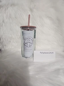 NEU Starbucks Recycled Glass Sea Foam Mint Triangle Tumbler 16 oz Becher - Clear - Bild 1 von 6