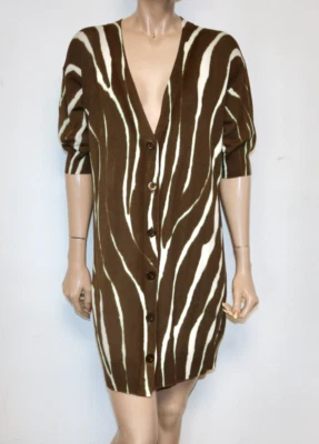 ESCADA SPORT Animal Print Cárdigan Tejido Suéter Vestido L Foto 1 de 4