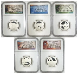 2014 S NGC Silver 25C National Treasures Quarter 5 Coin Set PF70 ~ EARLY RE. #2 - Picture 1 of 11