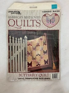 VINTAGE RARE Leisure Arts Butterfly Quilt Vinyl Template 1993 #199003 - Picture 1 of 2