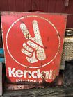 Antique Metal Kendall  Oil Gas Station Sign 26in x 19.5in Authentic 1900s