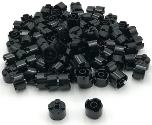 Lego 100 New Black Bricks Round 2 x 2 with Axle Hole Pieces - Picture 1 of 1