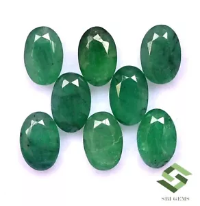 Lotto taglio ovale smeraldo naturale 6x4 mm 09 pz 4,51 CTS pietre preziose sciolte non trattate - Foto 1 di 6