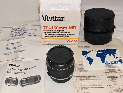 VIVITAR 70-150mm MR 2X Matched Multiplier OLYMPUS/OM SYSTEMS mount CASE inserts - Image 1 of 4