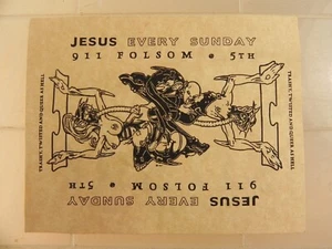 Vintage  JESUS 911 Folsom Gay  Dyke and Freaks- San Francisco Nightclub Handbill - Picture 1 of 2