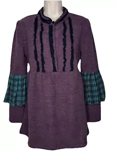 Vestido Suéter Pullover Metálico Ciruela NUVULA Wear Your Imagination Mini Talla M - Imagen 1 de 10