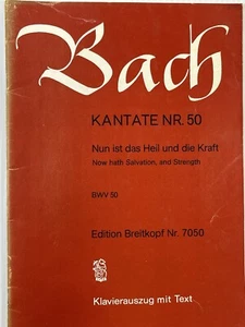 Bach Kantate NR 50 Cantata Choral Songbook SATB Klavierauszug mit Text - Picture 1 of 4