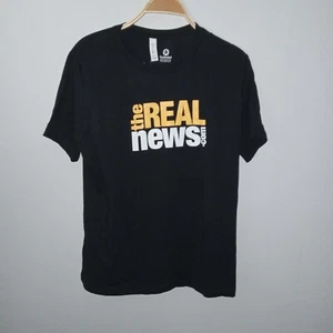 The Real News .com Graphic T Shirt Size L Black The Future Depends On Knowing - Picture 1 of 7