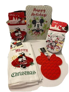 Disney Christmas Mickey Mouse Cocina PLATO CALIENTE, TOALLAS Y GUANTES HORNO Juego de 8 piezas - Imagen 1 de 11