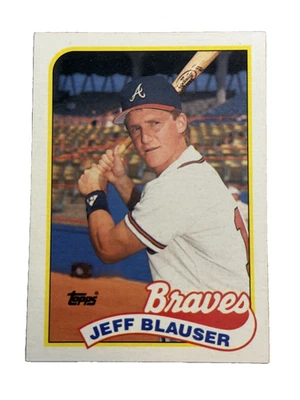 Отличное состояние: винтажная коллекционная карточка 1989 topps Jeff Blauser Atlanta Braves - Изображение 1 из 2
