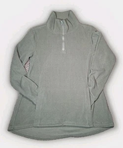 Eddie Bauer 1/4 Zip Damen Pullover Fleece Med Grün Mokassin Ausschnitt Jacke Outdoor - Bild 1 von 4
