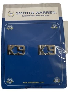 Silberfarbene K9 Polizei Uniform Halsband Geräte Abzeichen Paar - Bild 1 von 4