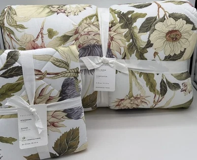 Edredón/colcha Pottery Barn Thistle orgánico COMPLETO/QUEEN y 2 fundas estándar Foto 1 de 4