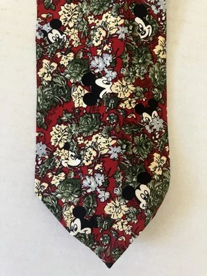 Mickey & Co. Corbata para hombre corbata de seda cara de Mickey Mouse floral hecha en Italia Foto 1 de 4