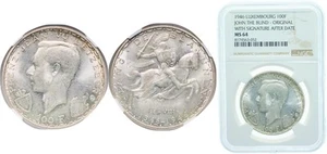 Luxembourg 1946 100 Francs Silver 835 Copper 165 NGC MS 64 - Picture 1 of 1