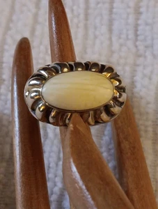 Dian Malouf Sterling Silver & 14K Gold Two Toned Statement Ring - Picture 1 of 17