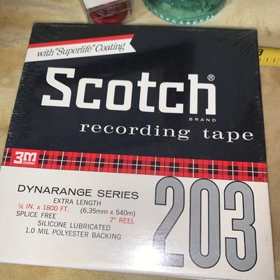 "Nuevo 1/4"" Scotch Dynarange 203 5"" carrete a carrete cinta en blanco 900 pies sellado" Foto 1 de 2