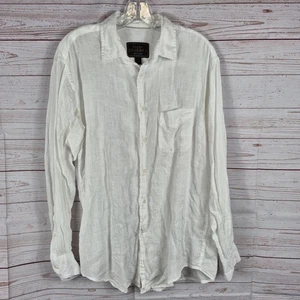 Jos. A. Bank Reserve Mens Sz M White 100% Linen Long Sleeve Shirt Button Up - Picture 1 of 9