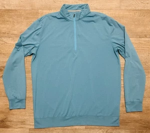 Pullover Dritto Down Golf Uomo 1/4 Zip Poliestere Elasticizzato Blu Acqua XL - Foto 1 di 9