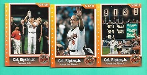 (3) CAL RIPKEN JR BALTIMORES ORIOLES STAR NM-MT CARD (V2793)  