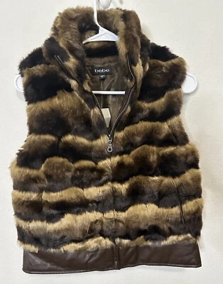 Chaleco Bebe Marrón Imitación Piel Cremallera Completa con Borde Talla Mediana Foto 1 de 4