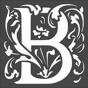 1- 5.5x5.5 inch Stencil, (VH-17) Letter Initial (6mil) - Picture 1 of 2
