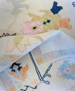 Muted Oushak  Hand Knotted Rug Ivory Wool 6x9 8x10 9x12 10x14 Handmade Area Rugs - Imagen 1 de 14