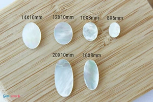 10X8MM Flach Perlmutt Oval Scheiben Naturweiß MOP Lose Edelstein 10 STCK. - Bild 1 von 12