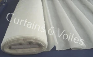 Ivory FIRE RETARDANT Voile fabric roll 150cm wide Wedding Event Curtain £2.49 PM - Picture 1 of 4