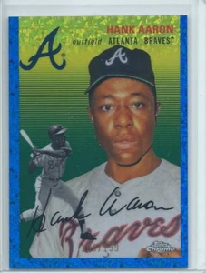 2023 Topps Platinum Anniversary Hank Aaron Blue /199 - Picture 1 of 2