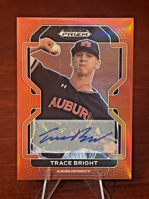 2022 Trace Bright Panini Prizm Draft Picks Red Prizm Auto /50 - Image 1 of 2