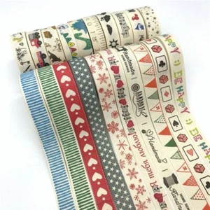 Printed Cotton Ribbon Laces Sewing Fabric Gift Wrapping Ribbons Rolls Diy 5yards - Picture 1 of 32