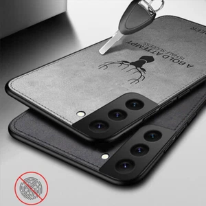 Deer Fabric Cloth Cover For Samsung S24 Ultra S23 S22FE A54 A55 Back Case - Picture 1 of 12