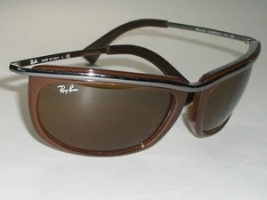 RAY BAN RB4109 B15 SHINY TORT/SILVER TRIM SLEEK OLYMPIAN II WRAPS SUNGLASSES - Picture 1 of 11