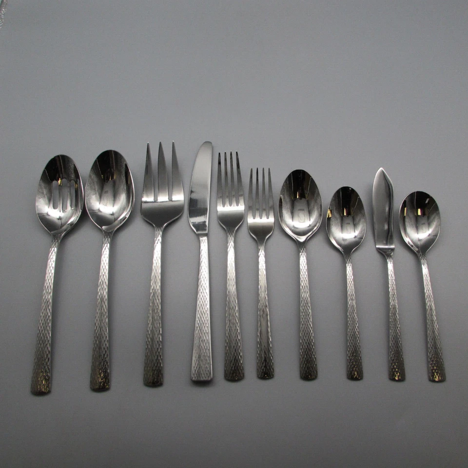 Cubiertos de acero inoxidable Lenox - GLADSTONE - Servicio para doce - Juego de 65 piezas N/O Foto 1 de 3