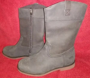 Botas de montar de cuero negro helecho ugg para niñas con cremallera lateral - Imagen 1 de 10