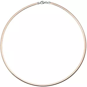 3mm Wende-Omegareif Halsreif Collier aus 925 Silber mit Muster rotvergoldet 45cm - Bild 1 von 4