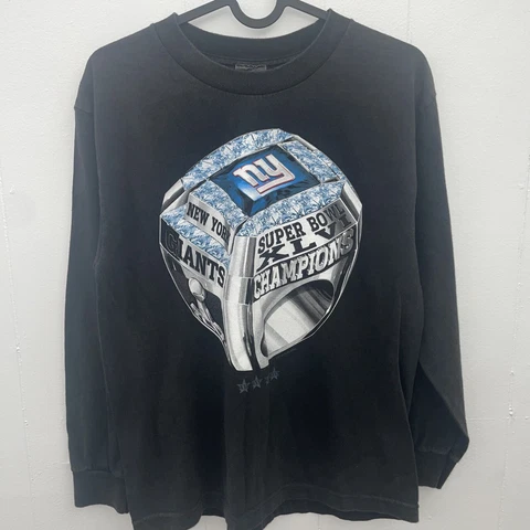 New York Giants Super Bowl Ring T Shirt Kids Size Large Youth Long Sleeve Cover
