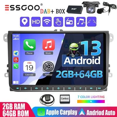 DAB+ 64G Carplay Android 13 Autoradio GPS WIFI Für VW GOLF 5 6 Touran Caddy Polo - Bild 1 von 4