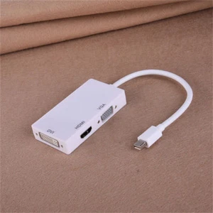 3 in 1 Mini DP Displayport Thunderbolt to HDMI DVI VGA Adapter Cable Converter - Picture 1 of 6