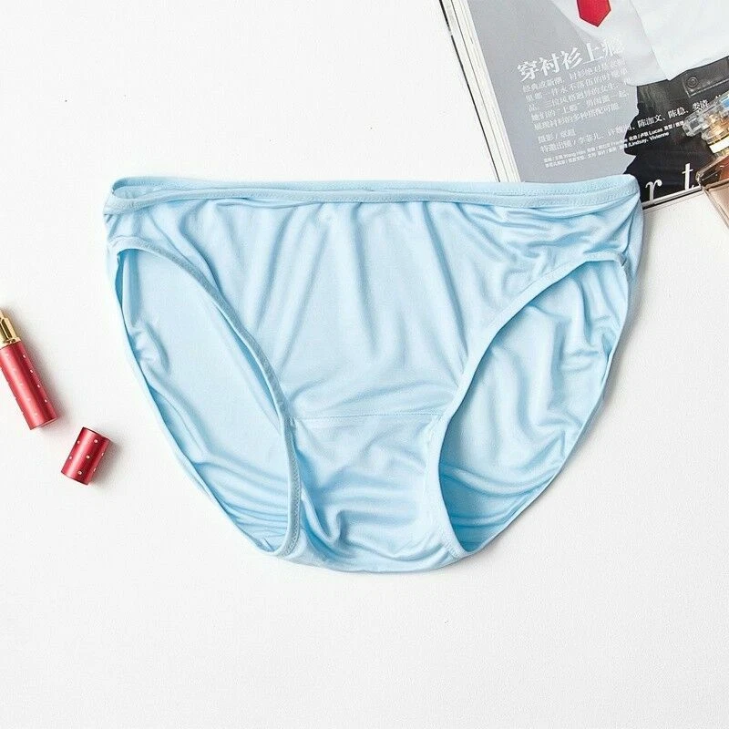100% Natural Silk Knitted Briefs Panty Knickers Soft Shorts Underwear Women Cosy - Image 1 of 4
