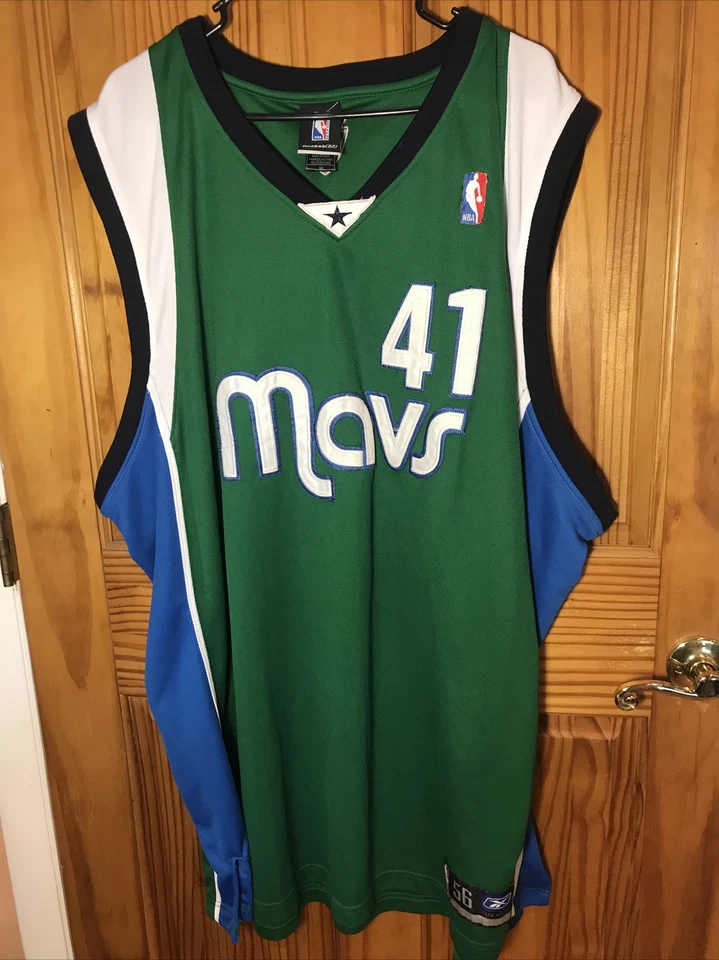 Camiseta para hombre Dirk Nowitzki Dallas MAVS Reebok talla 56 NBA Authentics bordada Foto 1 de 4