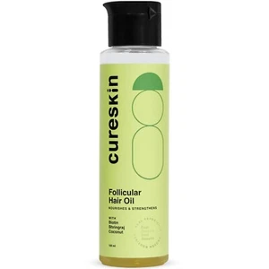Cureskin Follicular HairOil Nourishes Strengthens Biotin Bhringraj Coconut 100ml - Picture 1 of 5